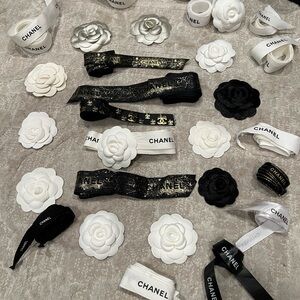 CHANEL Black, White, and Silver Packaging Accessories Collection